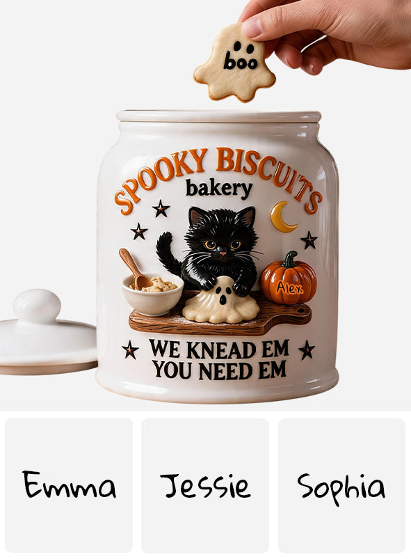 Cat Halloween - Personalized Baking Cookie Jar