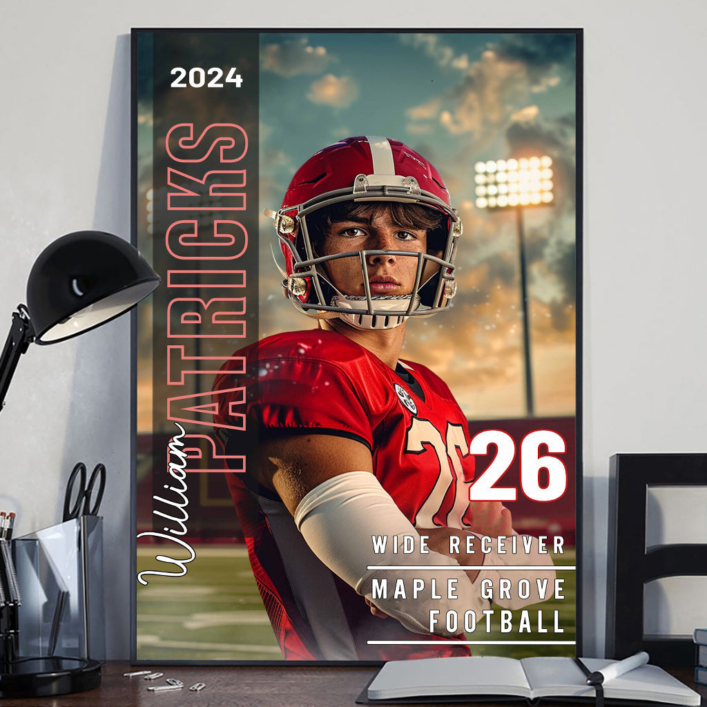 Any Sport, Name, Postion, Number, Team.... - Personalized Football Canvas And Poster