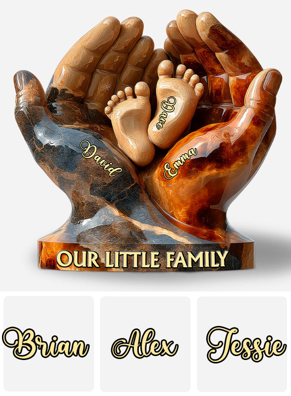 Unsere kleine Familie – Personalisierte Acrylplakette in individueller Familienform