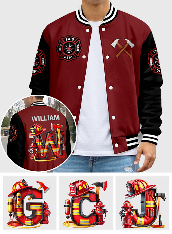 Veste personnalisée avec initiales pour pompier - Veste universitaire personnalisée pour pompier