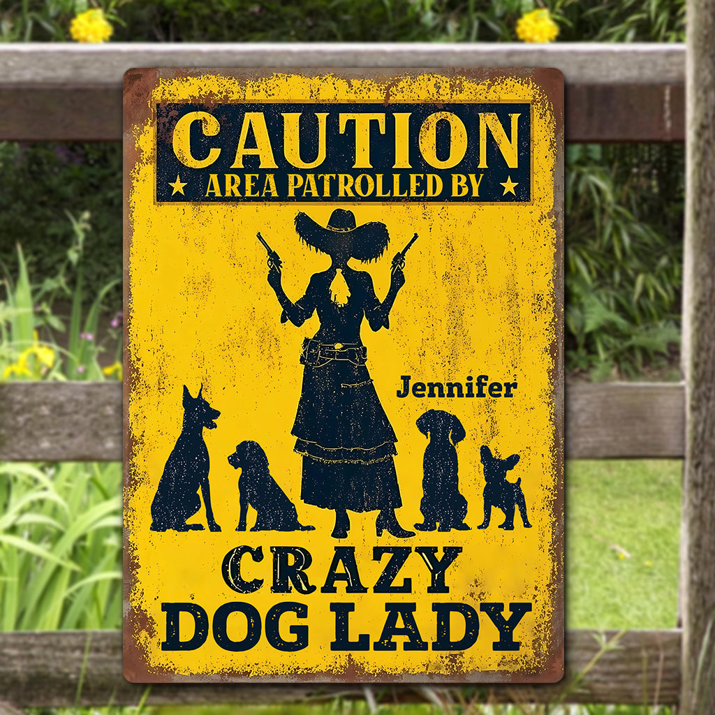 Crazy Cat/ Dog Lady - Personalized Dog Rectangle Metal Sign