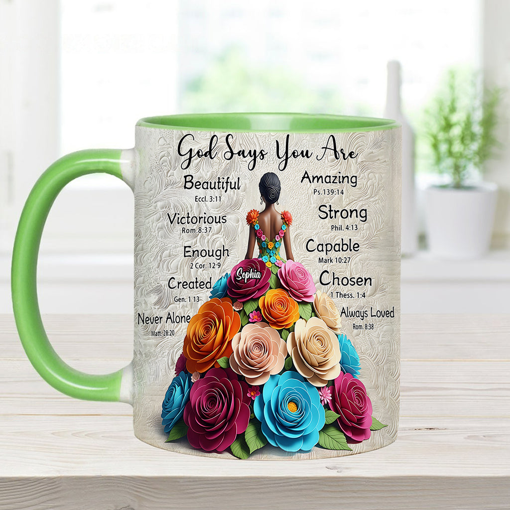 God Says You Are - Personalized African American Accent Mug
