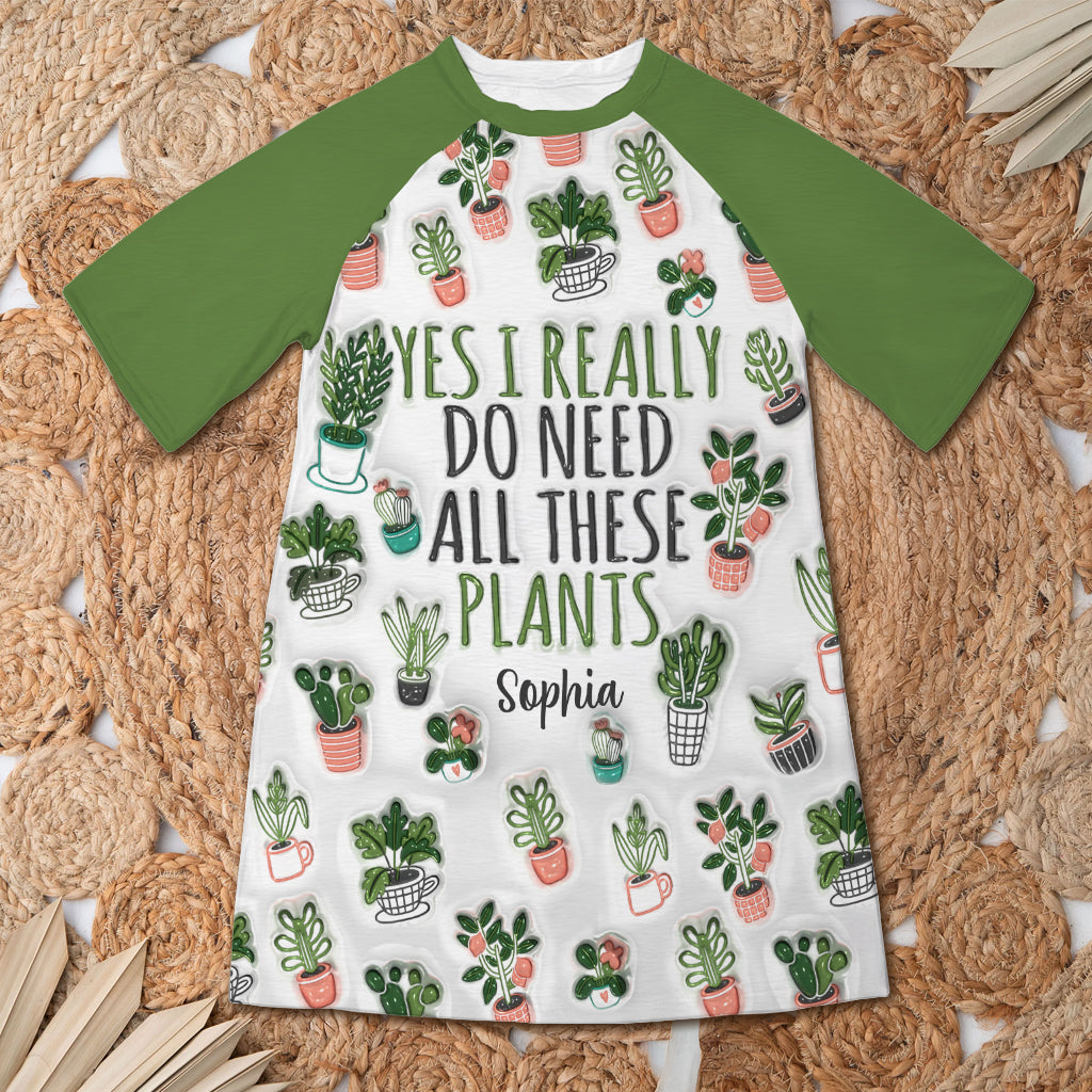 Just A Girl Who Loves Gardening - Personalized Gardening Sleep T-shirt Dress