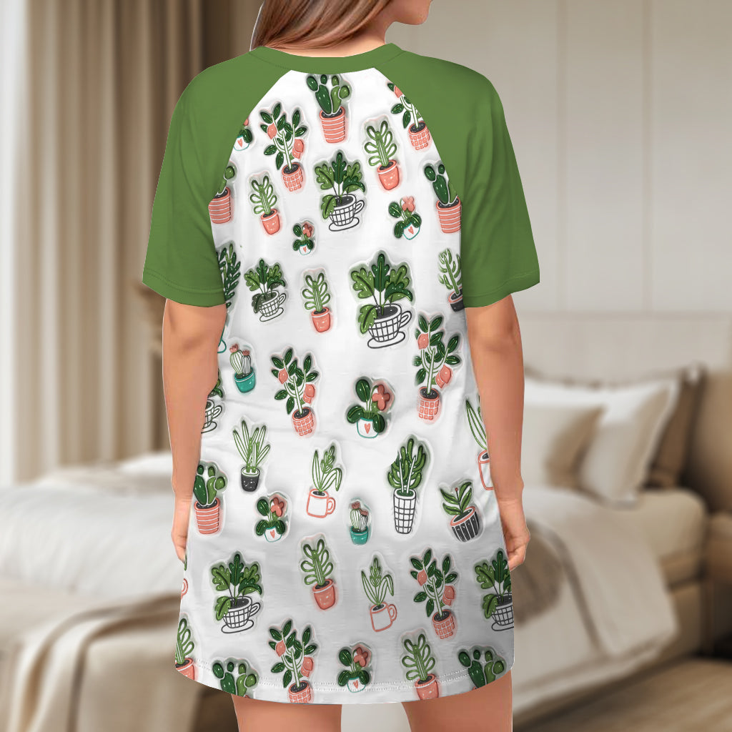 Just A Girl Who Loves Gardening - Personalized Gardening Sleep T-shirt Dress
