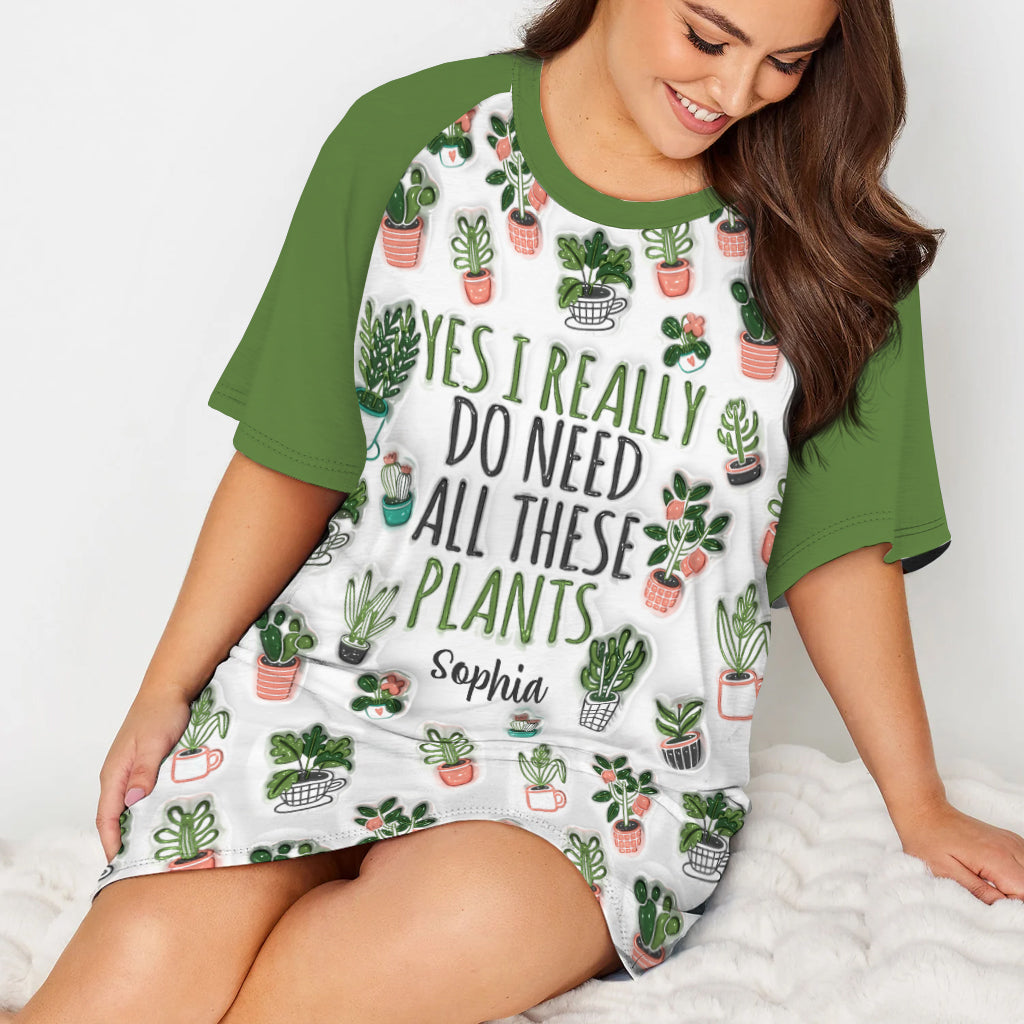 Just A Girl Who Loves Gardening - Personalized Gardening Sleep T-shirt Dress