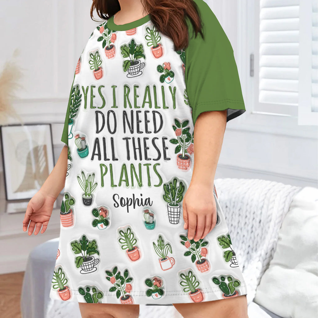Just A Girl Who Loves Gardening - Personalized Gardening Sleep T-shirt Dress