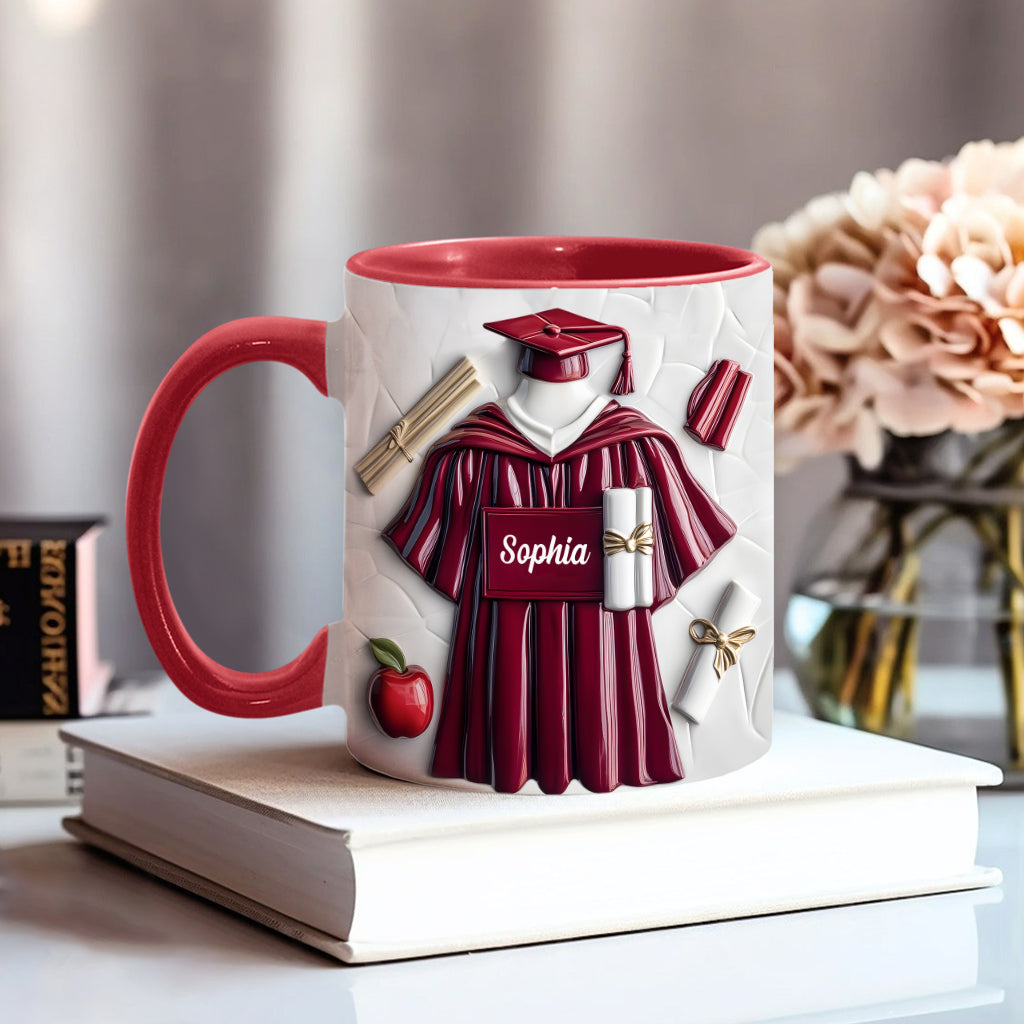 Milestone Of A Journey - Personalized Graduation Accent Mug