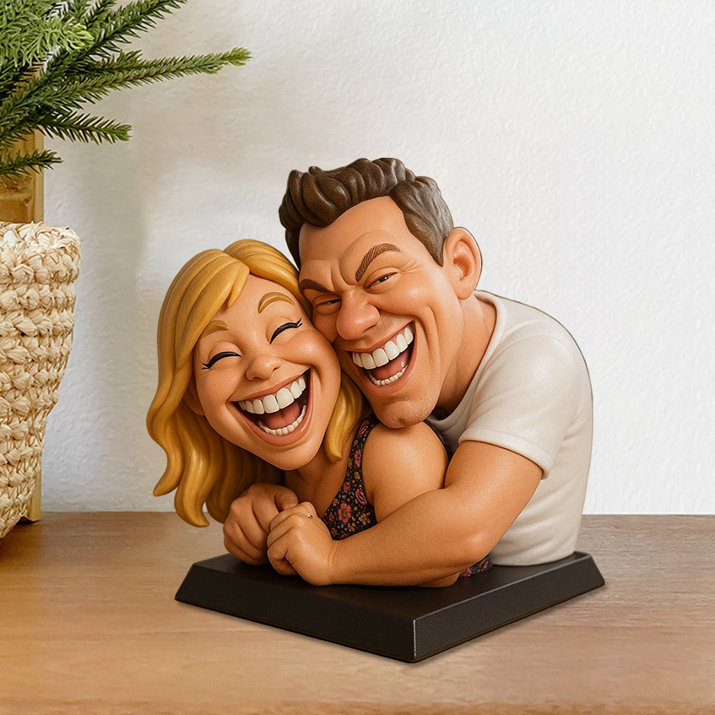 Funny Gift Cartoonish Exaggerated Mascot Style - Personalized Couple Custom Shaped Acrylic Plaque