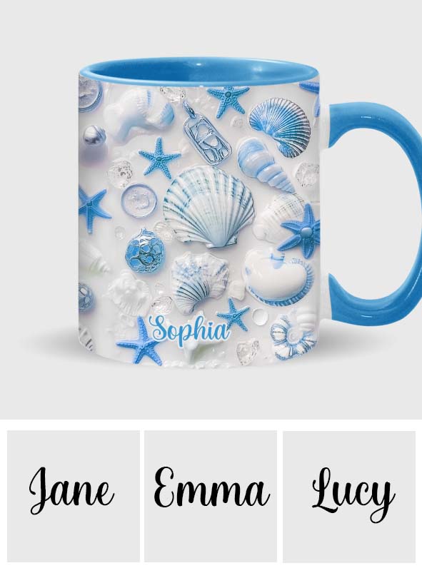 Strandliebhaberin - Personalisierte Tasse mit Meeresmotiv