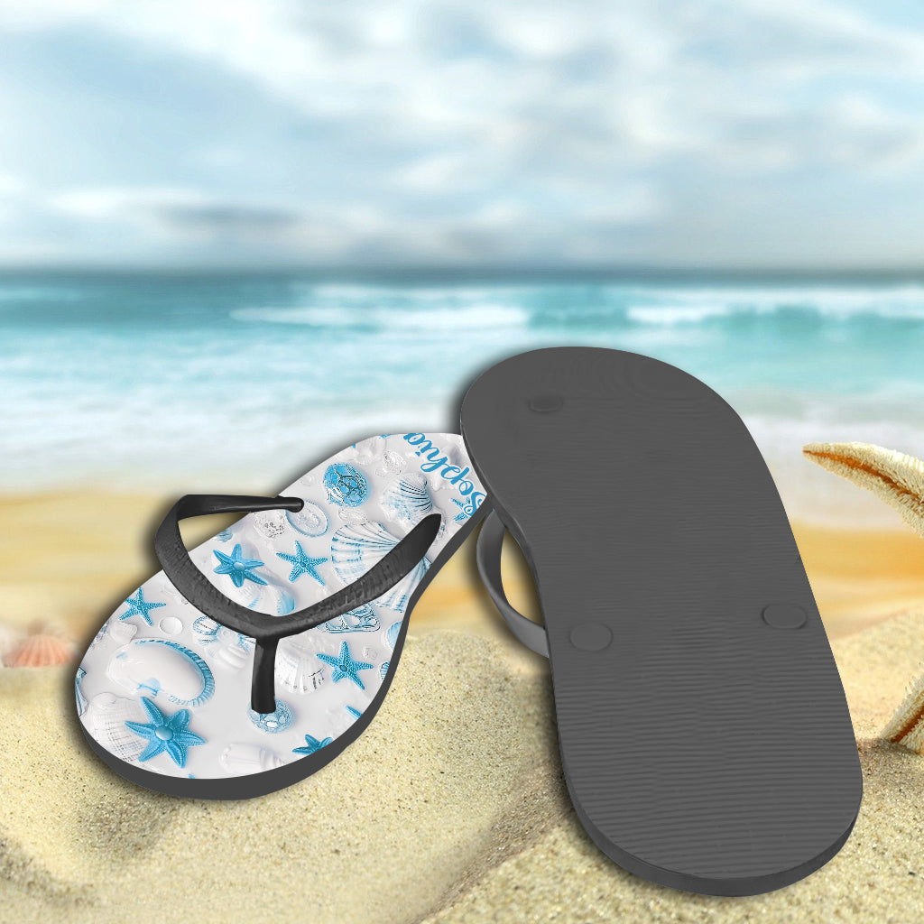 Beach Lovin' Girl - Personalized Sea Lover Flip Flops