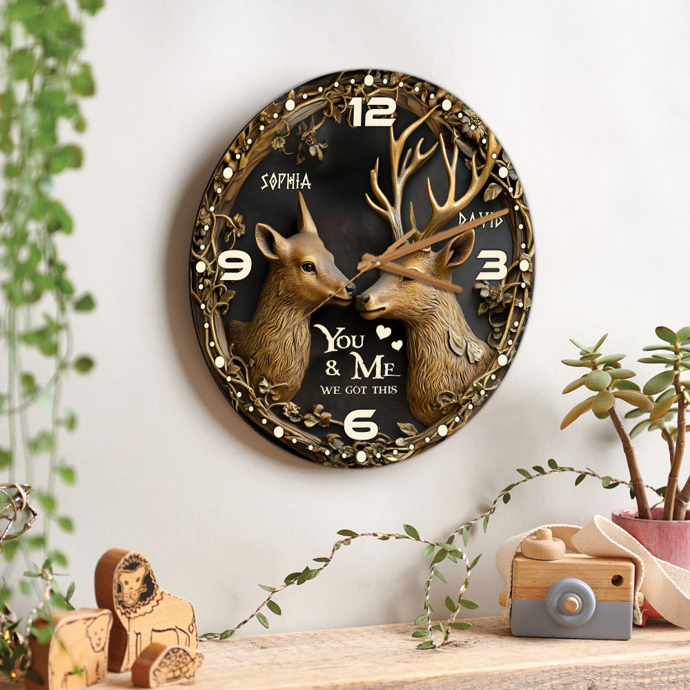 You & Me We Got This - Personalized Hunting Wall Clock
