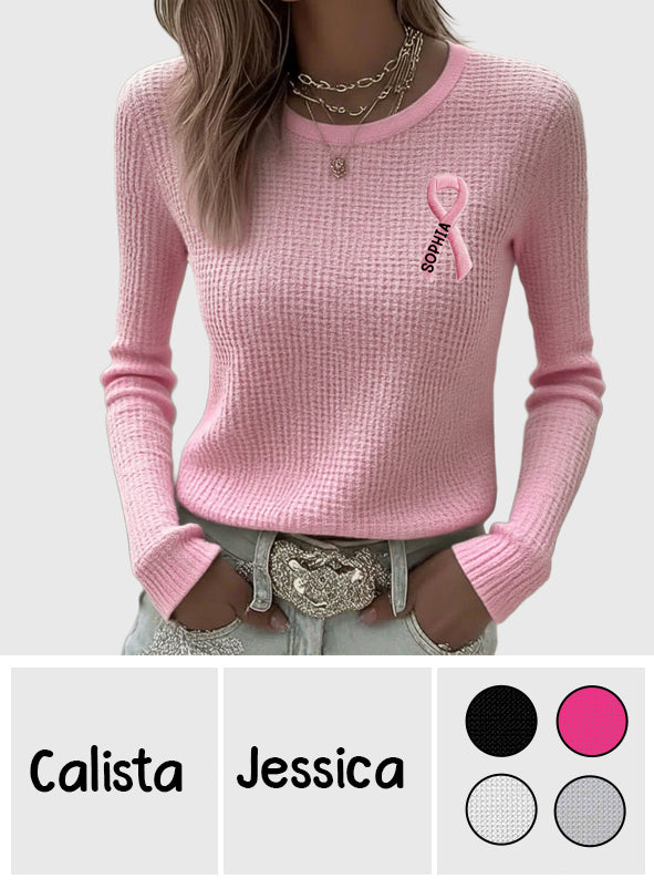 Ruban rose - T-shirt personnalisé intégral de sensibilisation au cancer du sein