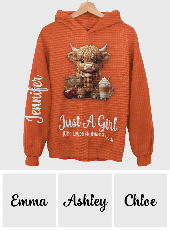 Sweat à capuche personnalisé « Vache des Highlands d'automne »