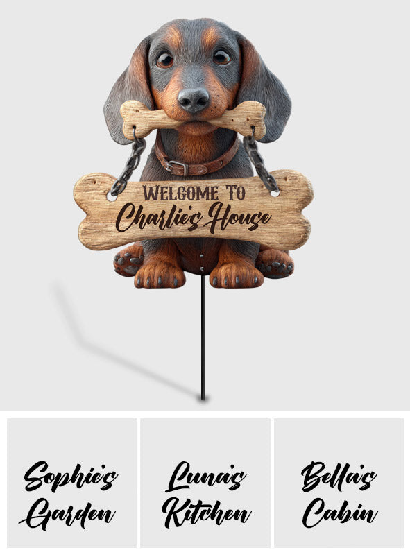 Welcome - Personalized Dachshund Acrylic Garden Sign