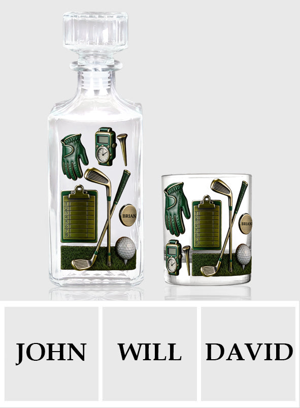 Golf is A Good Walk Spoiled - Personalisiertes Golf-Whisky-Dekanter-Set