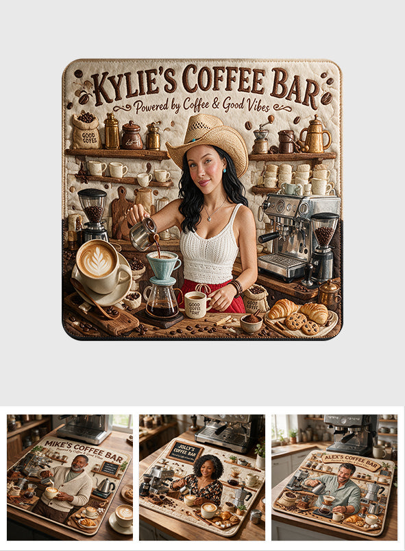 Powered By Coffee & Good Vibes - Personalisierte Kaffeetrocknungsunterlage