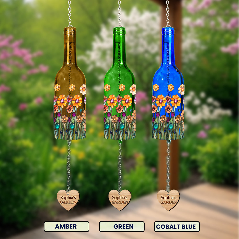 My Beautiful Garden - Personalized Gardening Wine Bottle Wind Chime