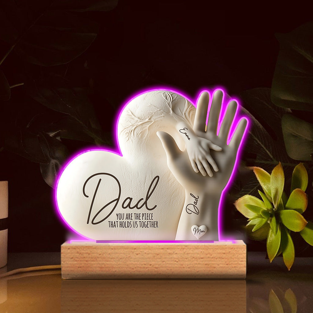 Dad You Are The Piece That Holds Us Together - Personalized Father Custom Shaped Acrylic Plaque