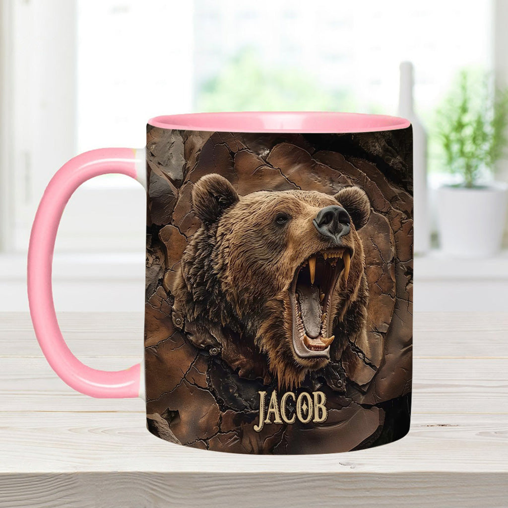 Grizzlies Roar Realistic Bear Design - Personalized Bear Accent Mug