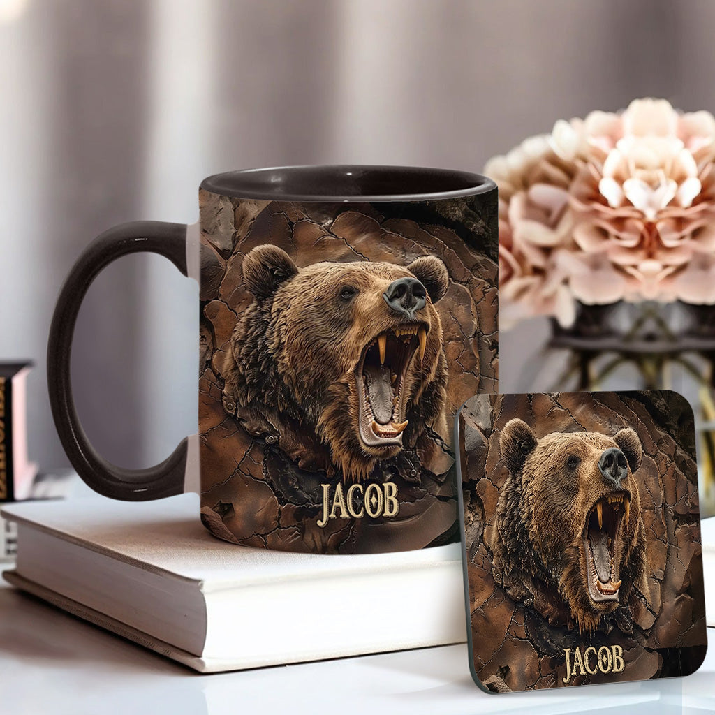 Grizzlies Roar Realistic Bear Design - Personalized Bear Accent Mug