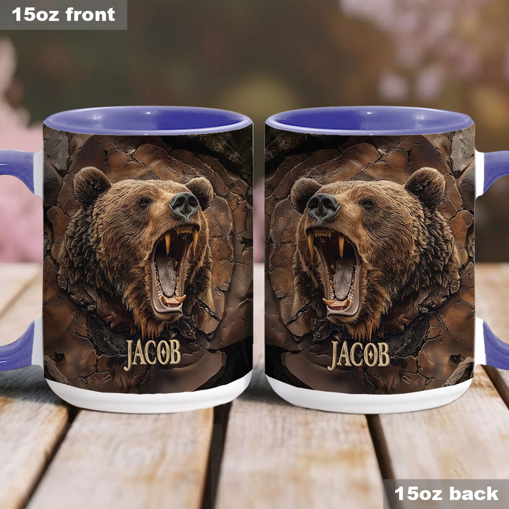 Grizzlies Roar Realistic Bear Design - Personalized Bear Accent Mug