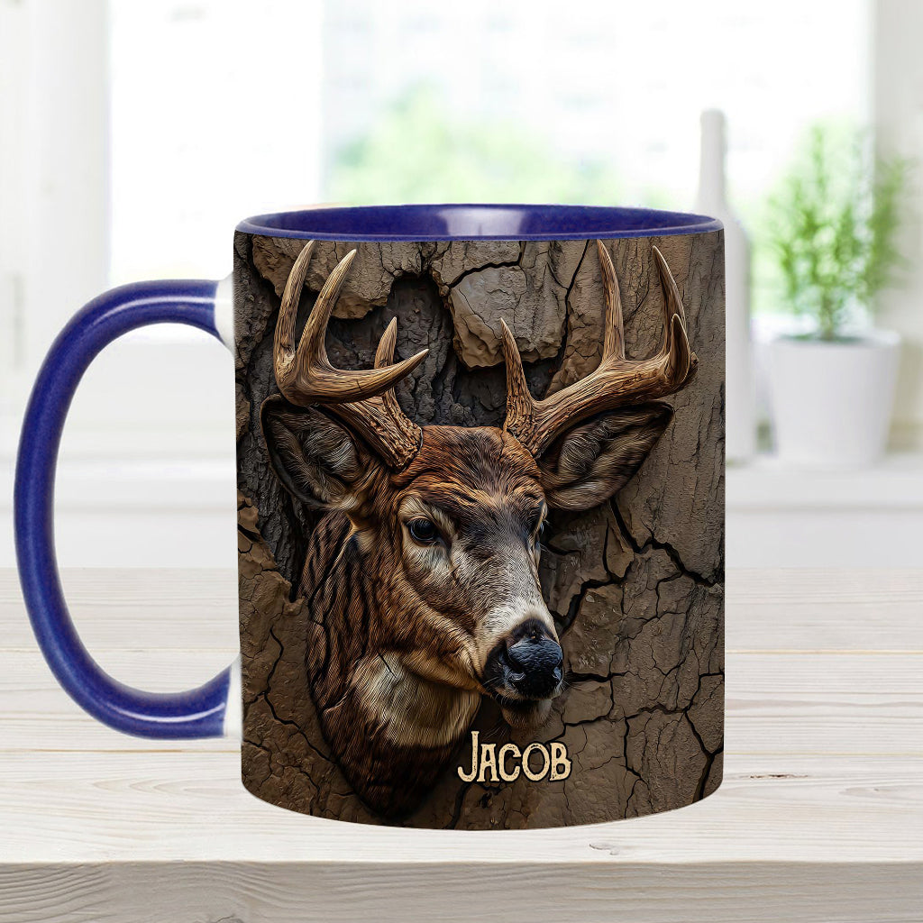 Deer Head Design - Personalized Hunting Accent Mug