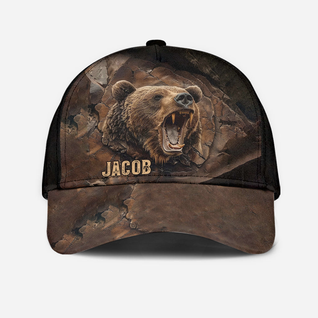 Grizzlies Roar Realistic Bear Design - Personalized Hunting Classic Cap