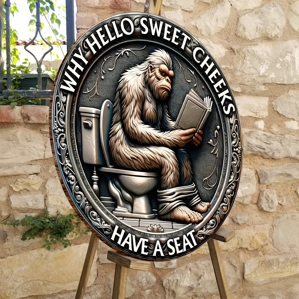 Have A Seat - Camping Round Wood Sign
