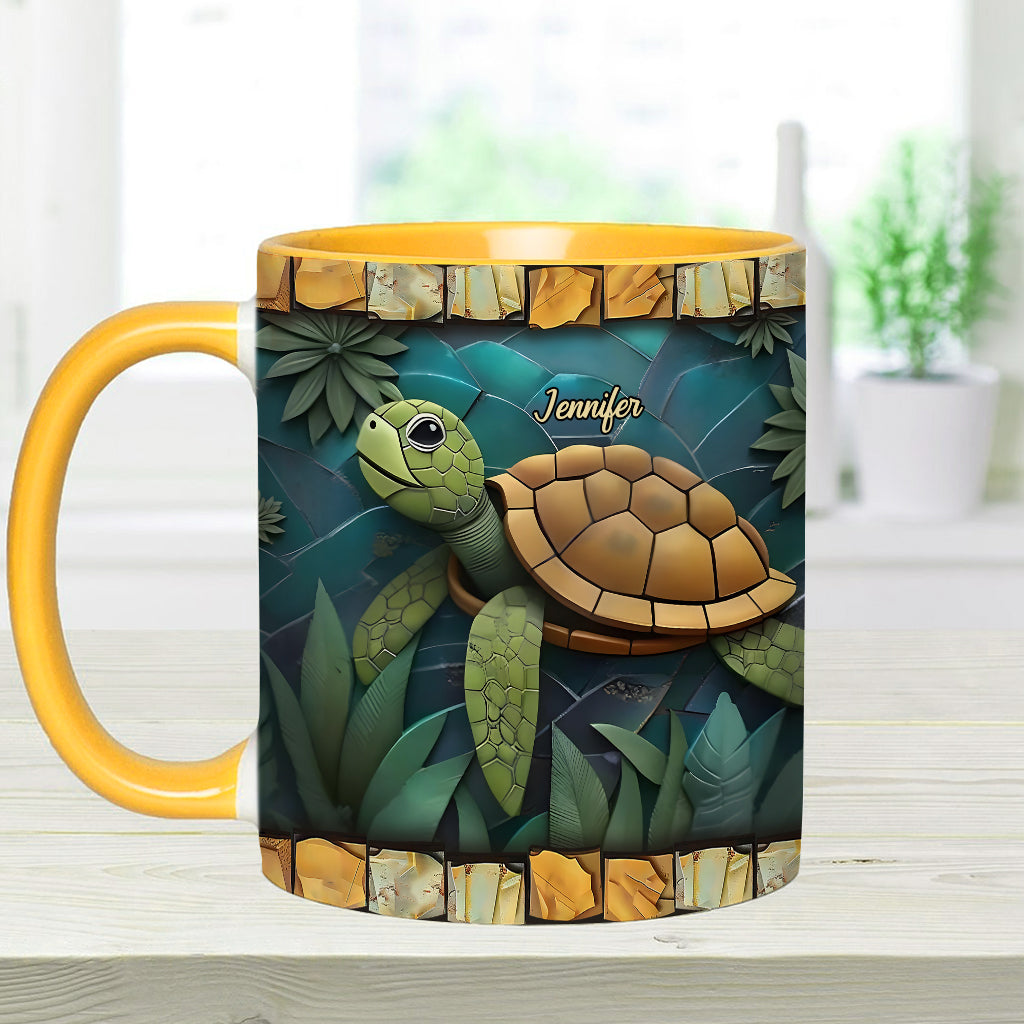 Adorable Turtle - Personalized Turtle Accent Mug