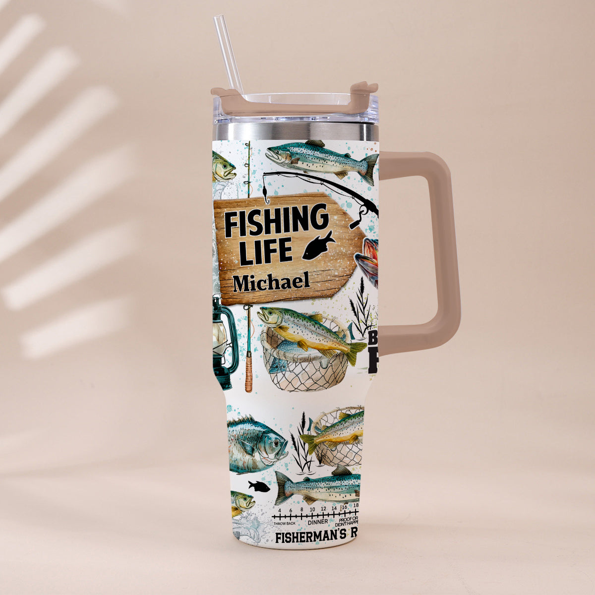 Just One More Cast - Personalized Fishing Tumbler With Handle
