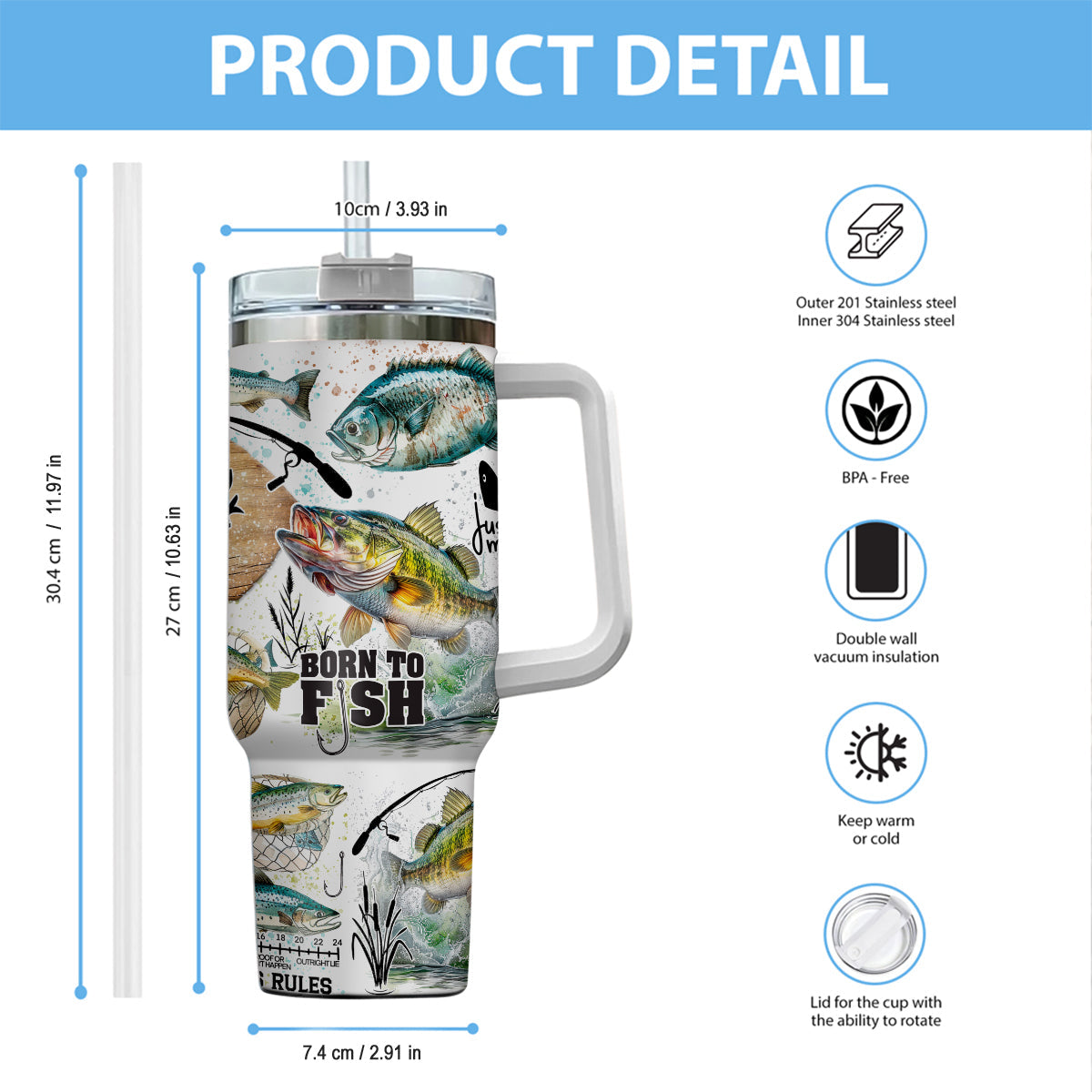 Just One More Cast - Personalized Fishing Tumbler With Handle