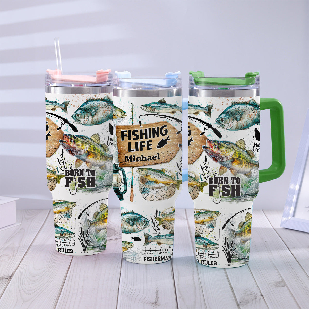 Just One More Cast - Personalized Fishing Tumbler With Handle