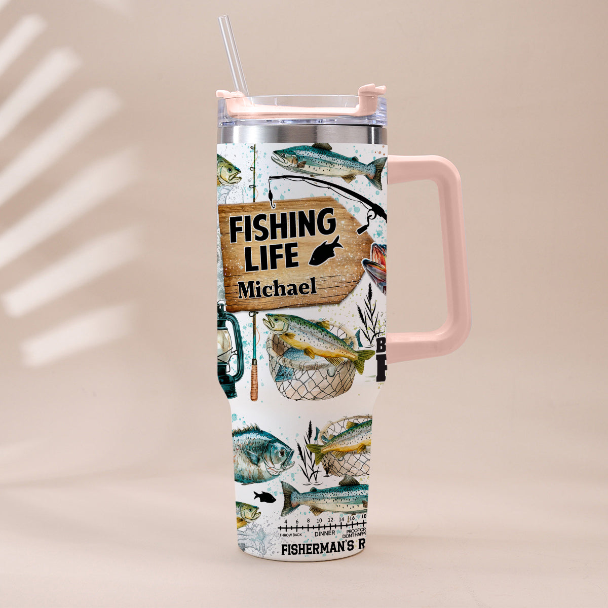 Just One More Cast - Personalized Fishing Tumbler With Handle