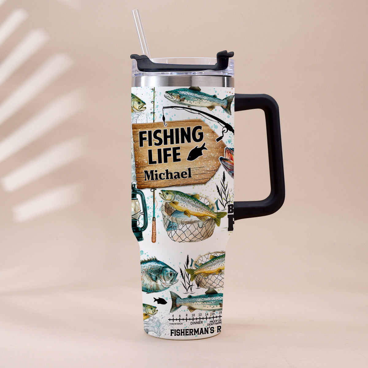 Just One More Cast - Personalized Fishing Tumbler With Handle
