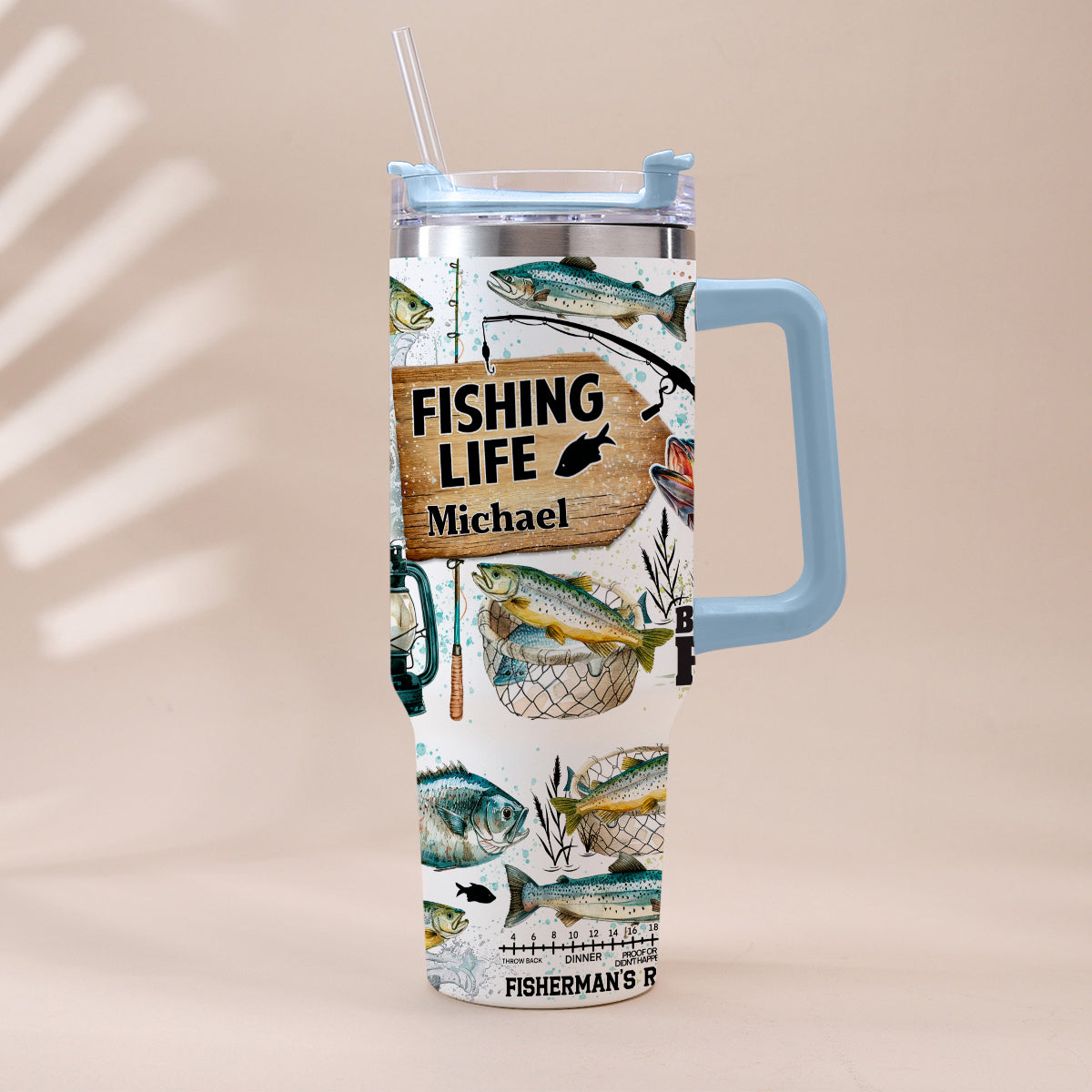 Just One More Cast - Personalized Fishing Tumbler With Handle