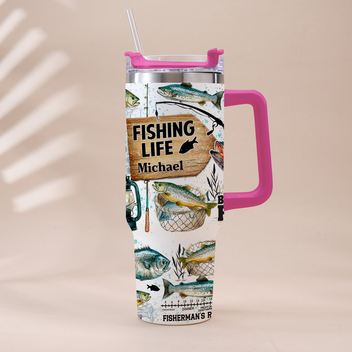 Just One More Cast - Personalized Fishing Tumbler With Handle