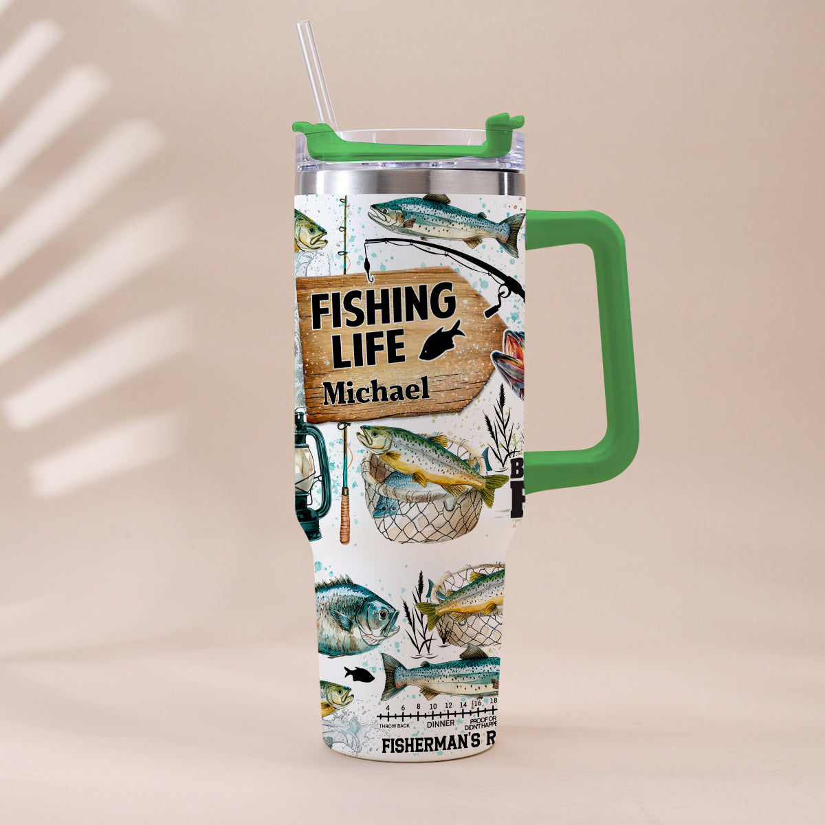 Just One More Cast - Personalized Fishing Tumbler With Handle
