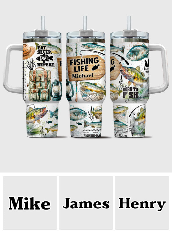 Just One More Cast - Personalized Fishing Tumbler With Handle
