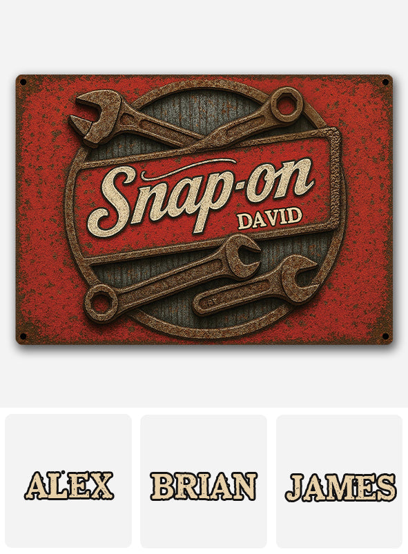Snap-On - Personalisiertes rechteckiges Metallschild „Mechaniker“
