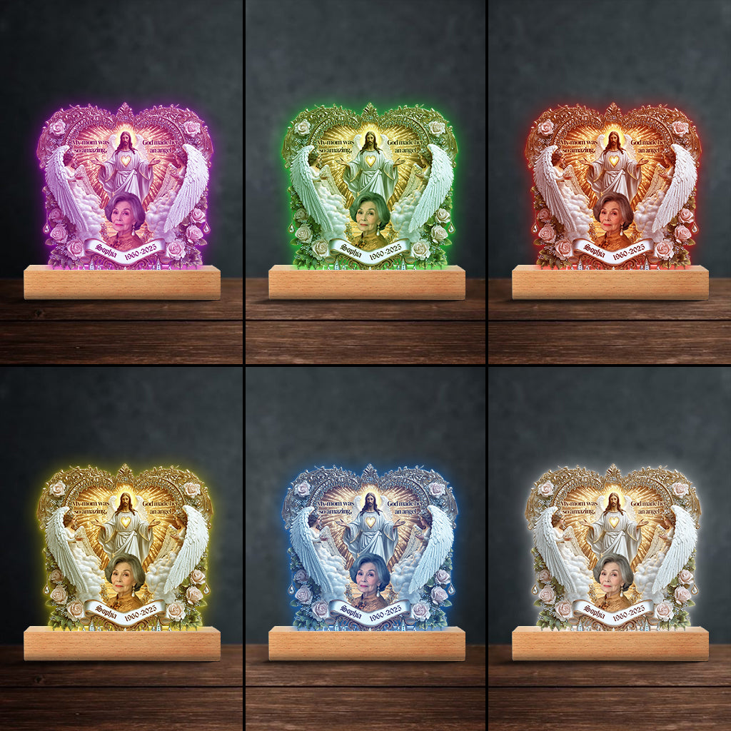 My Mom Was So Amazing - Personalized Memorial Mother Shaped Plaque Light Base