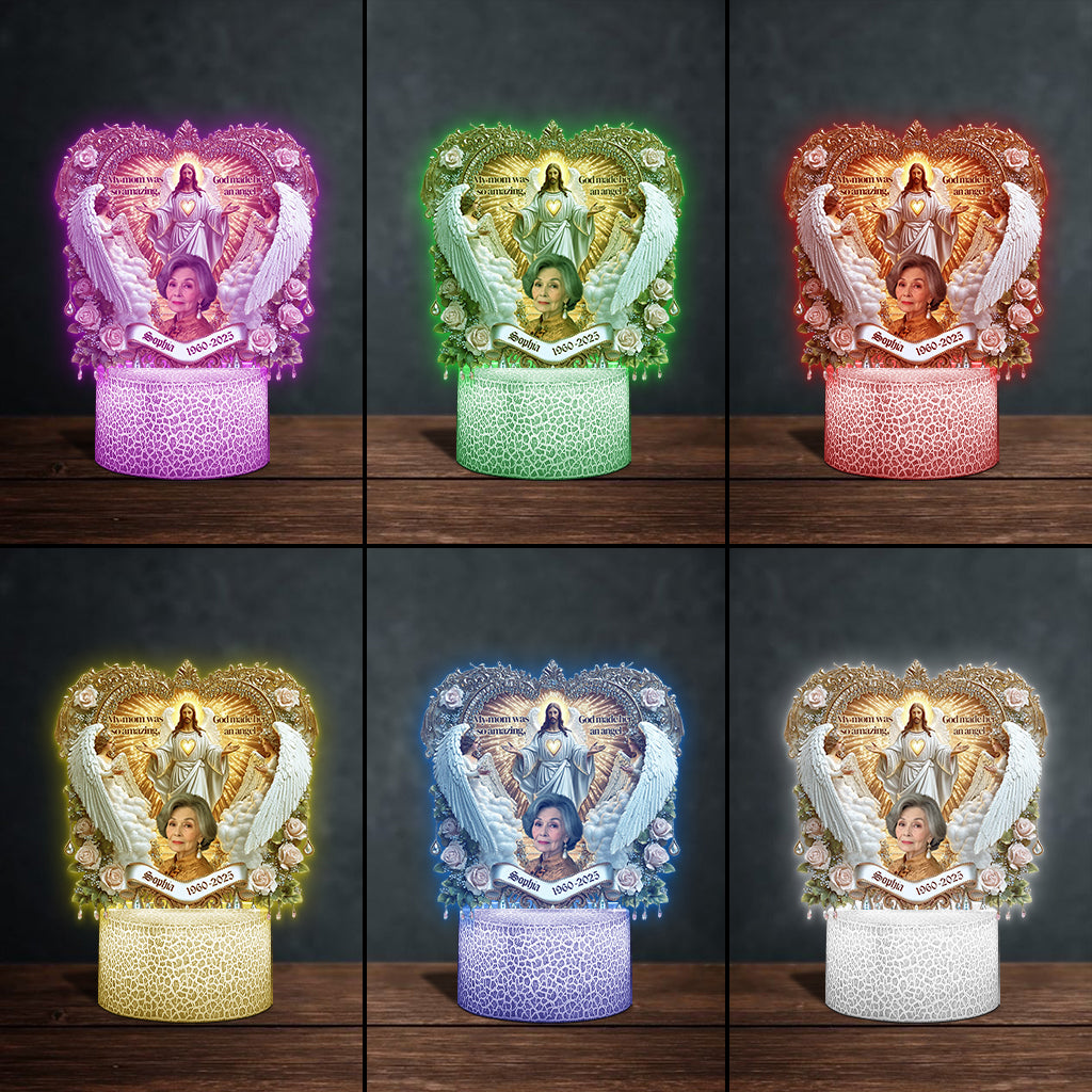 My Mom Was So Amazing - Personalized Memorial Mother Shaped Plaque Light Base