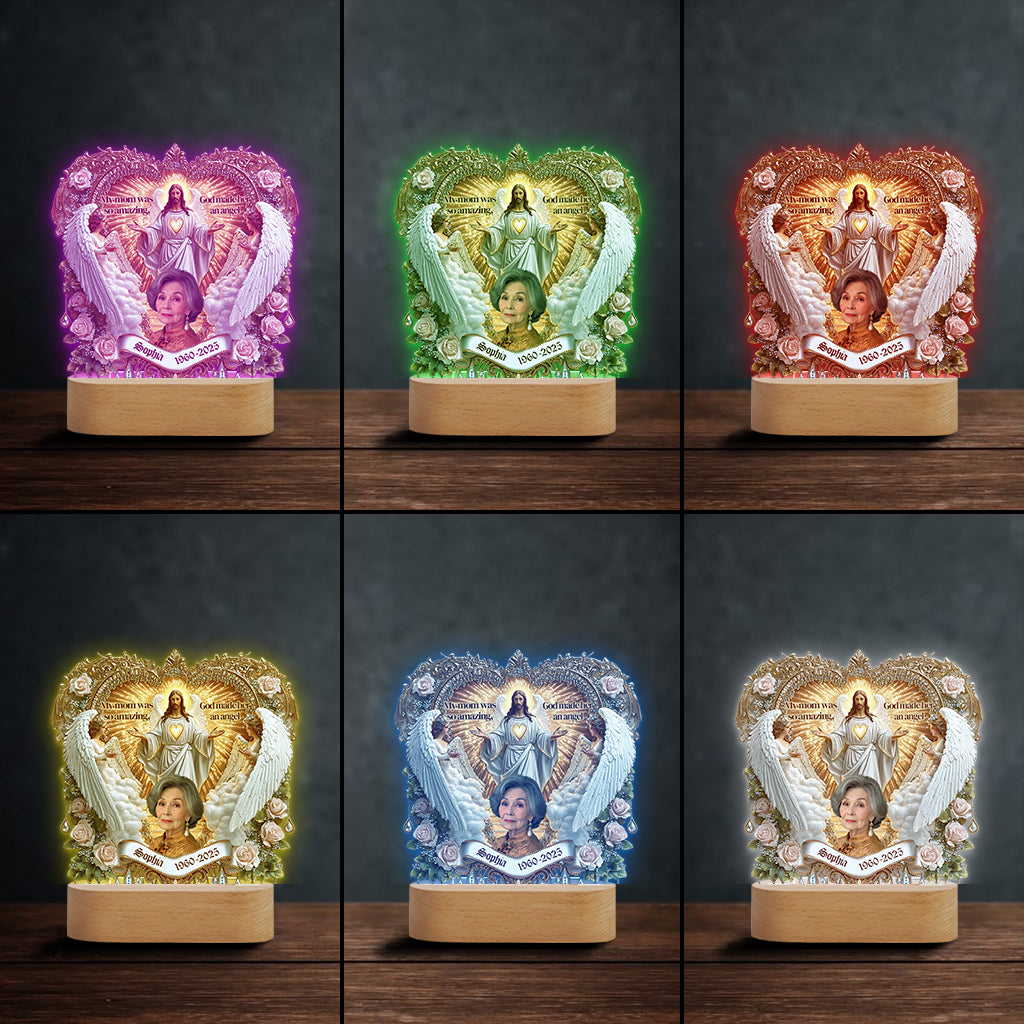 My Mom Was So Amazing - Personalized Memorial Mother Shaped Plaque Light Base
