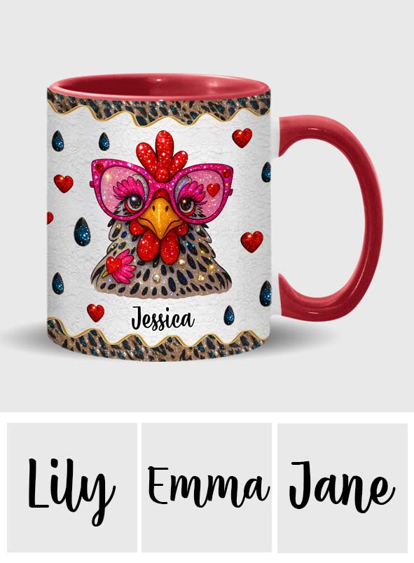 Crazy Chicken Lady - Mug personnalisé à motif poulet