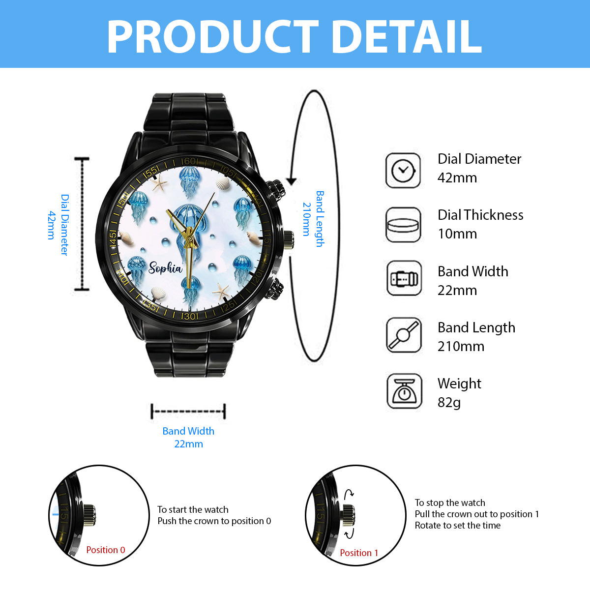 Jellyfish Lovers - Personalized Sea Lover Hand Watch