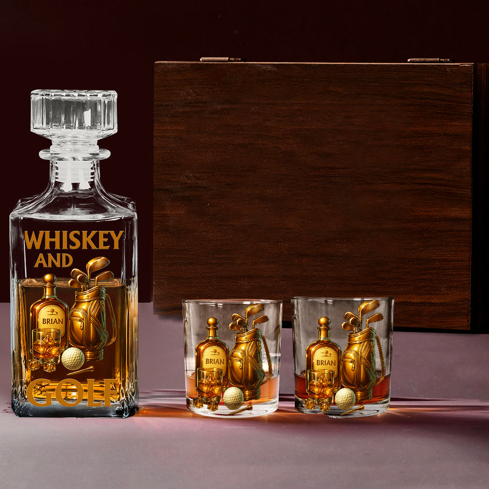 Whiskey & Golf - Personalized Golf Whiskey Glass
