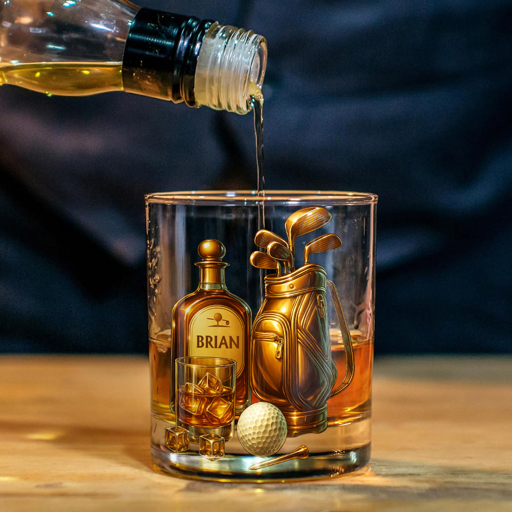 Whiskey & Golf - Personalized Golf Whiskey Glass