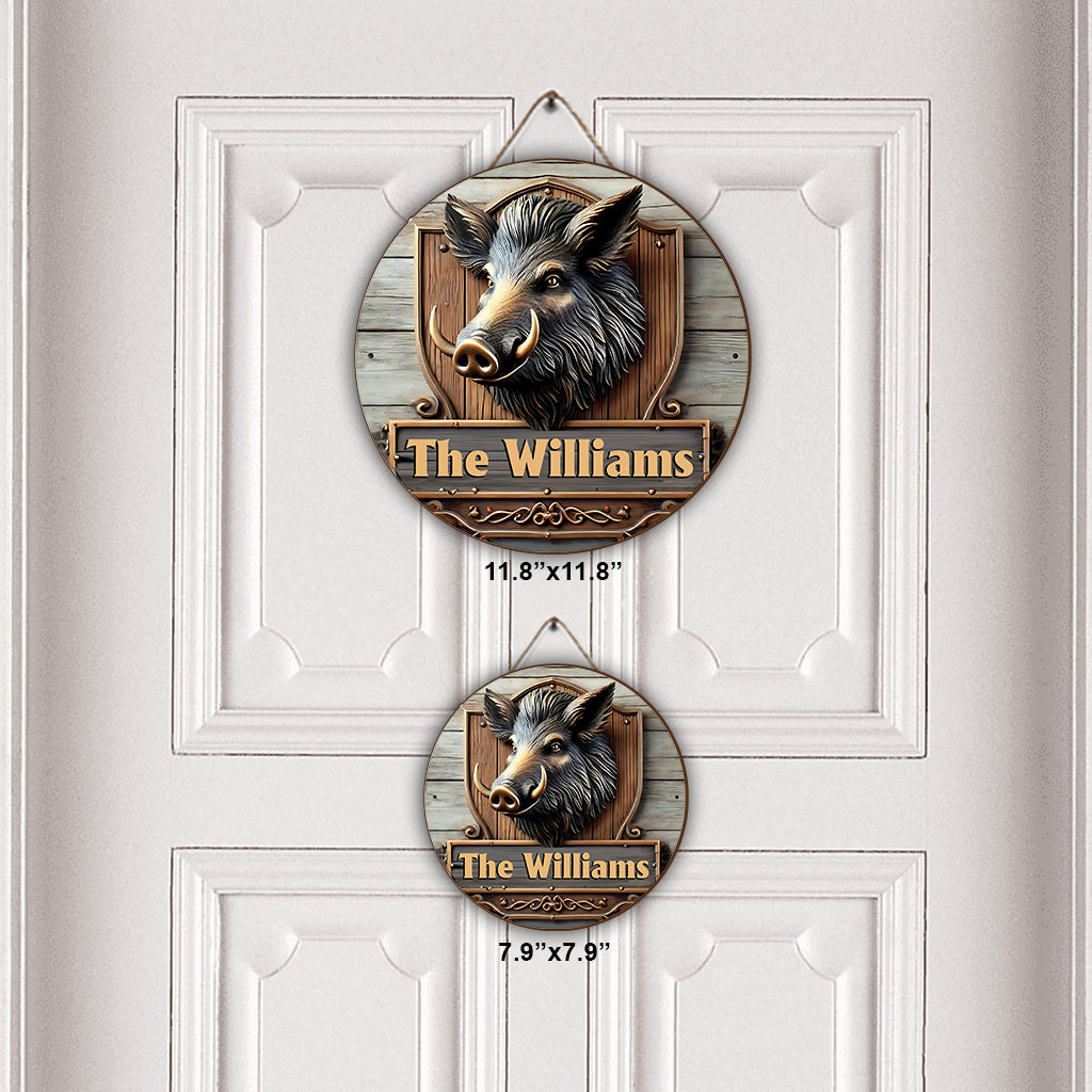 Love Hunting - Personalized Hunting Round Wood Sign