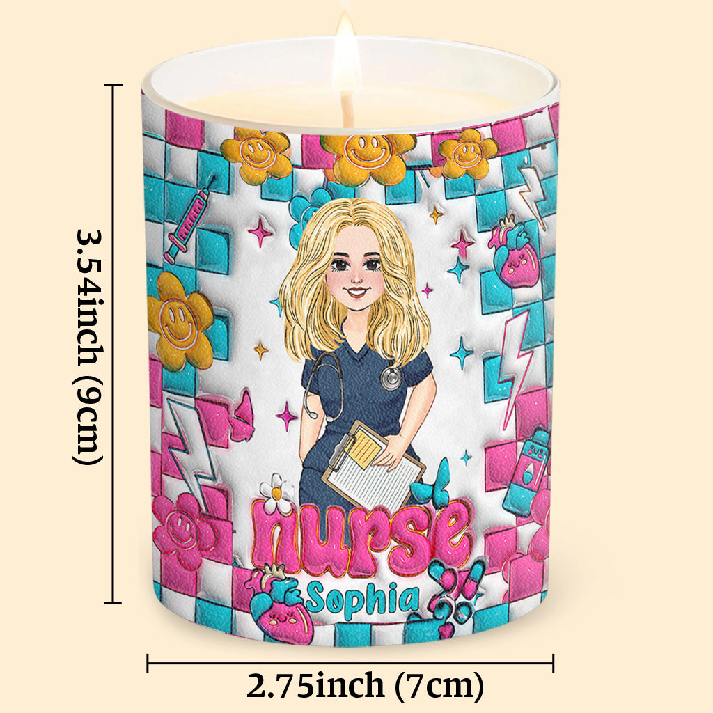 Nurse Life - Personalized Nurse Candle With Wooden Lid