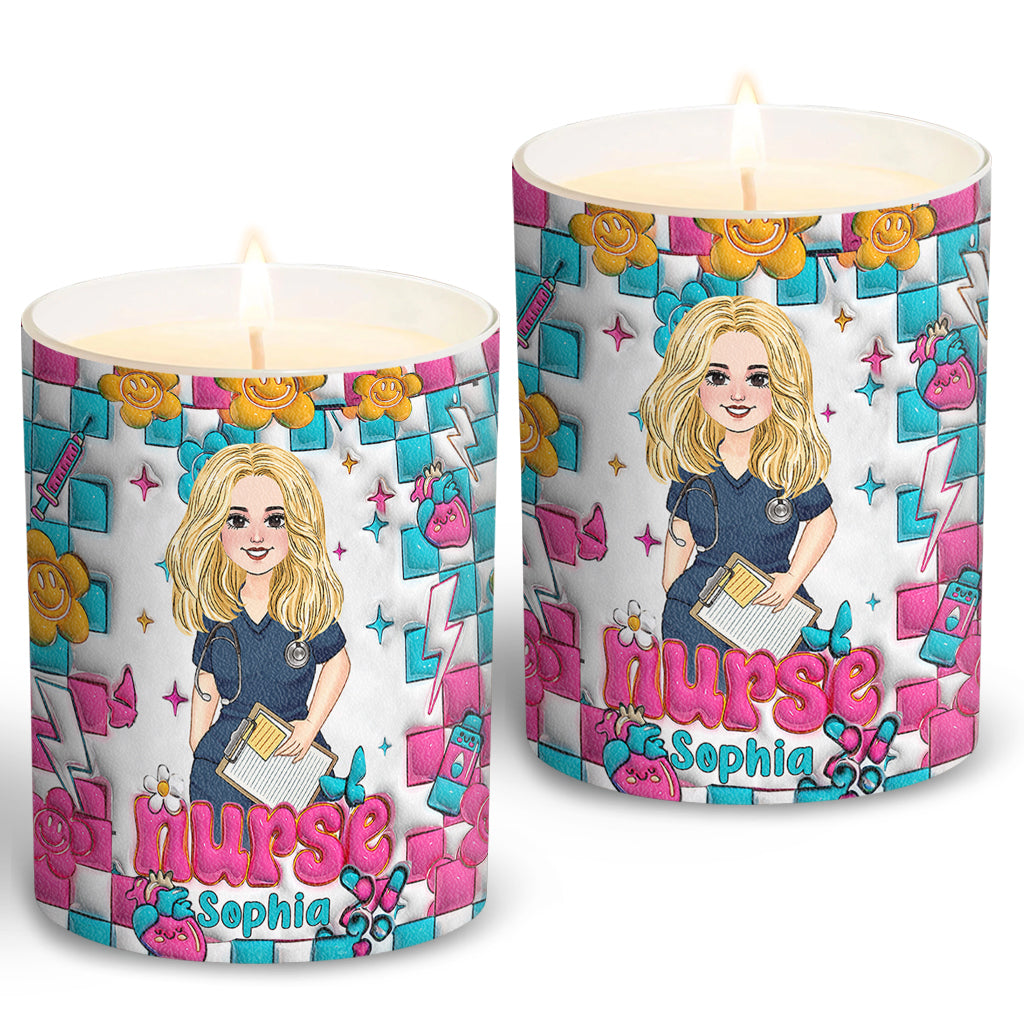 Nurse Life - Personalized Nurse Candle With Wooden Lid