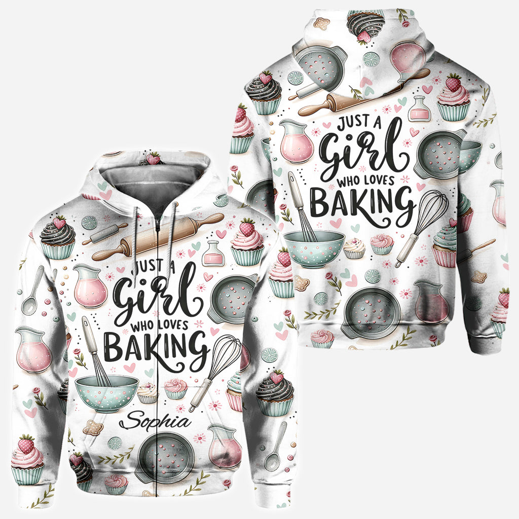 Just A Girl Who Loves Baking - Personalized Baking All Over Shirt